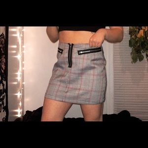 Martin, black, and white plaid pencil skirt